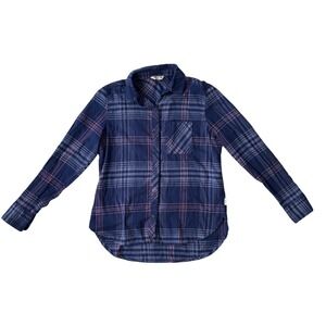 Orvis Women's Blue Pink Plaid Button Down Shirt Size M Long Sleeve Cotton